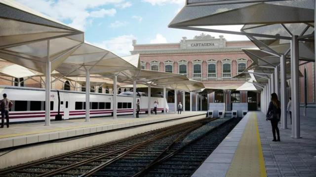 Una imagen de archivo de la estación de trenes de Cartagena.