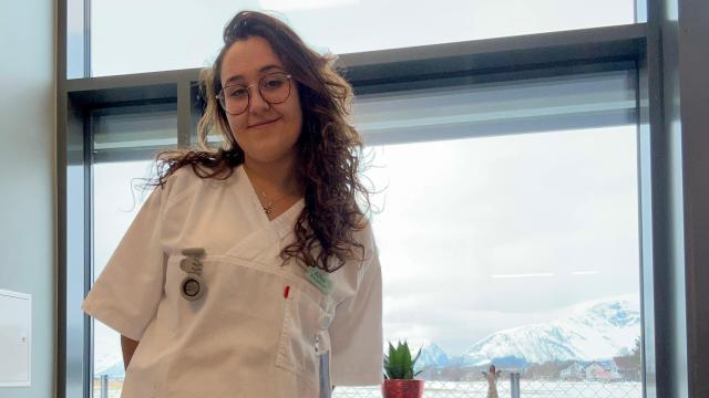 Alba Galán durante su estancia en Noruega