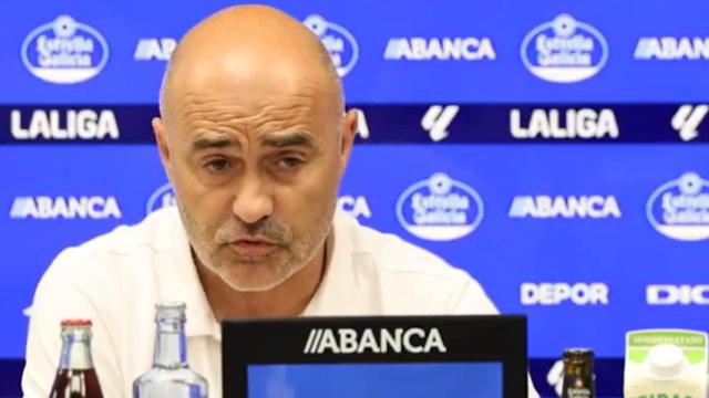 Gilsanz, durante su despedida en Abegondo