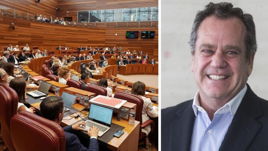 Pablo Trillo y un pleno de las Cortes