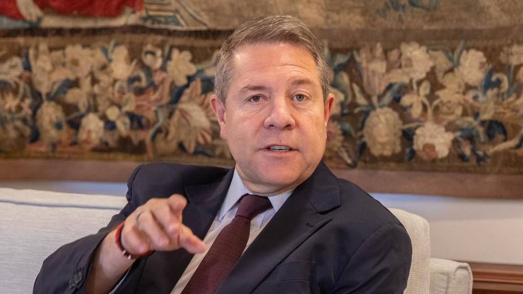 Emiliano García-Page en un acto celebrado en el Palacio de Fuensalida esta mañana.