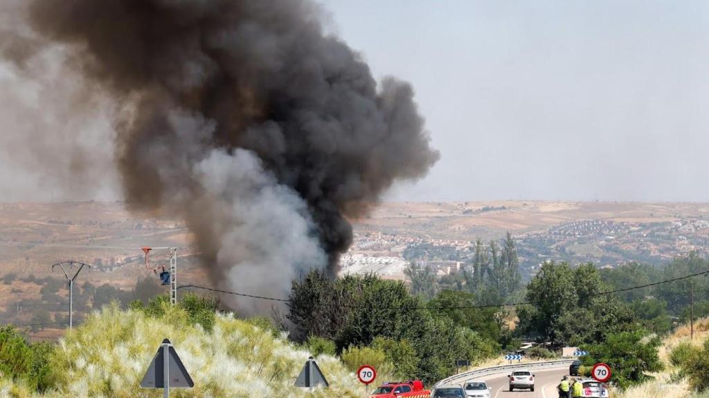 Incendio en la zona del Cerro de los Palos de Toledo.