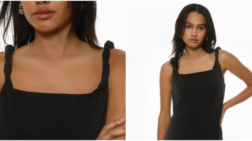 Vestido midi negro de Lefties. Ref.  1062/315/898