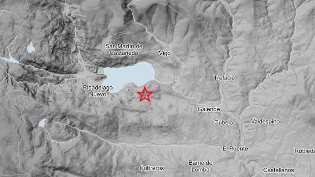 Punto exacto donde se ha producido el terremoto en Sanabria