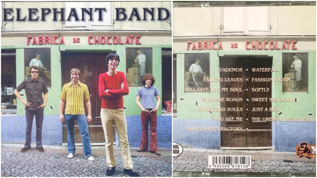 Portada y contraportada del disco La fábrica de Chocolate de Elephant Band.
