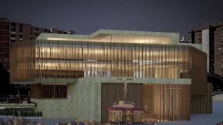 Infografía de la ampliación de la Casa Hermandad de la Expiración, en Málaga.