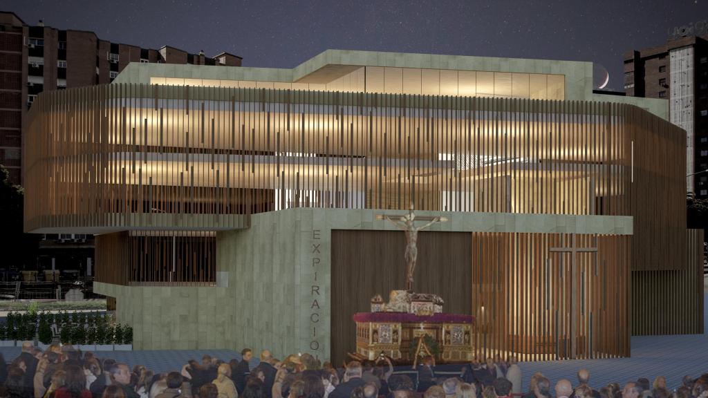 Infografía de la ampliación de la Casa Hermandad de la Expiración, en Málaga.