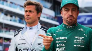 Brad Pitt y Fernando Alonso, en un fotomontaje