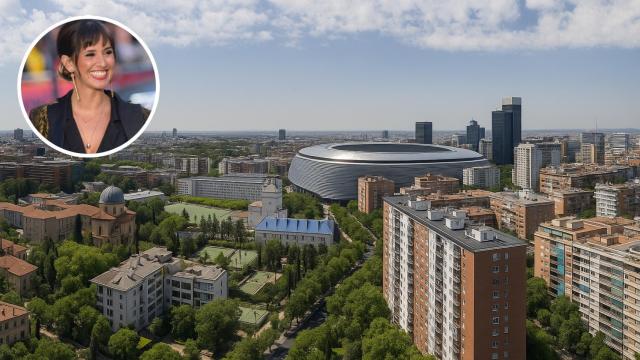 La zona de Bernabéu de Madrid y la actriz Marina San José.