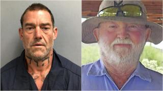 Adam Sheafe, a la izquierda, y el 'pastor Bill', muerto por crucifixión.