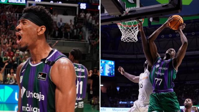 Kameron Taylor y Yankuba Sima con la camiseta del Unicaja.