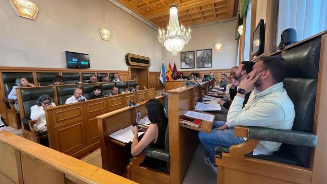 Pleno municipal del Concello de Santiago, celebrado este jueves.
