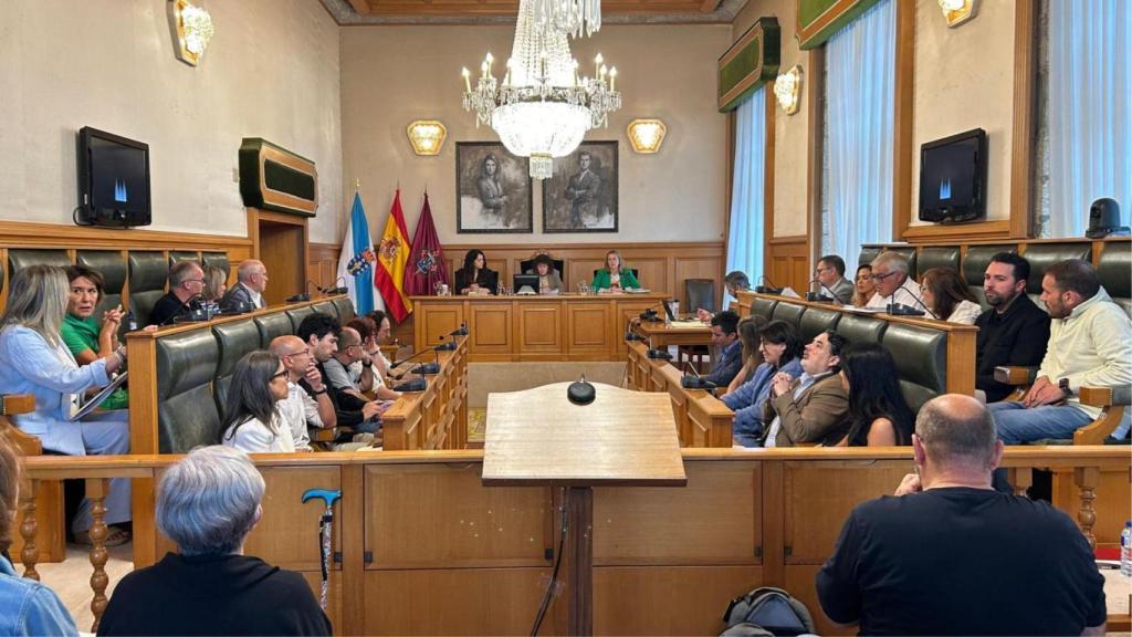 Pleno municipal del Concello de Santiago, celebrado este jueves.