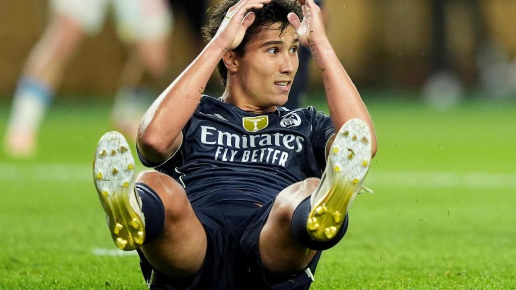 Gonzalo García, en el suelo durante un partido del Mundial de Clubes.