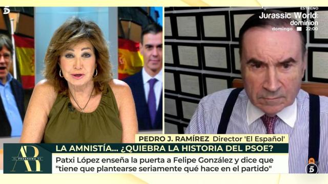Pedro J. Ramírez durante su intervención en 'El programa de AR' este viernes.