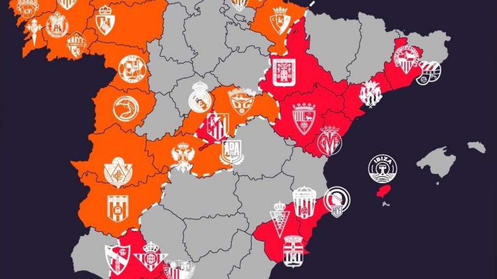 Detalle del mapa oficial de los grupos para la nueva temporada.