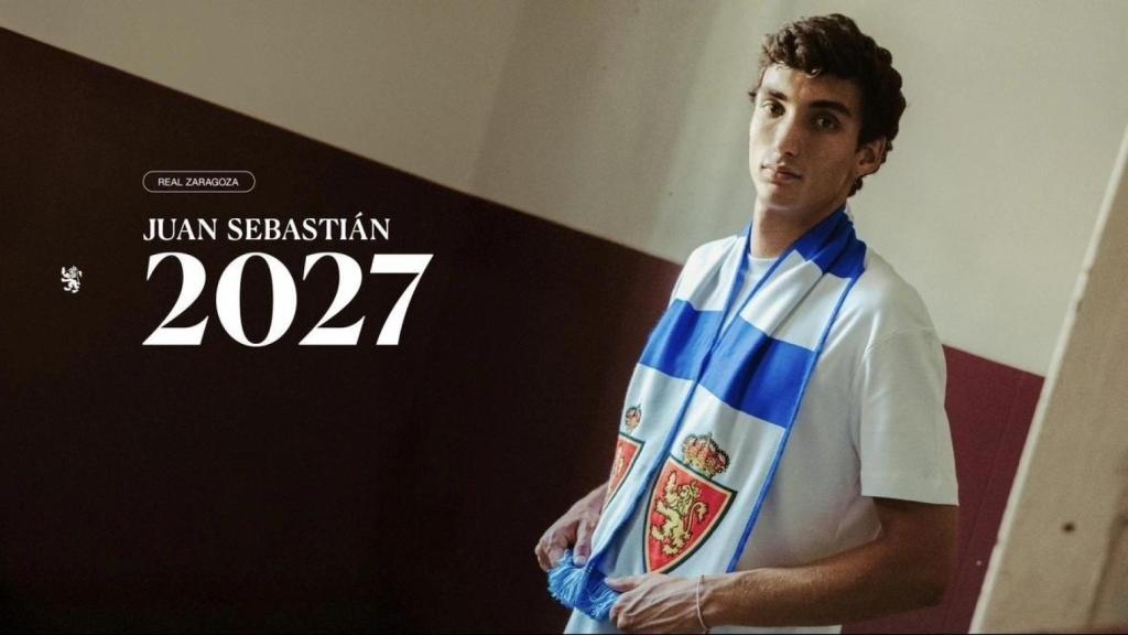 Juan Sebastián renueva con el Real Zaragoza hasta 2027.