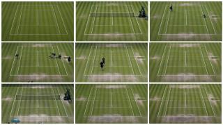 Evolución de una pista de Wimbledon durante las dos semanas de torneo