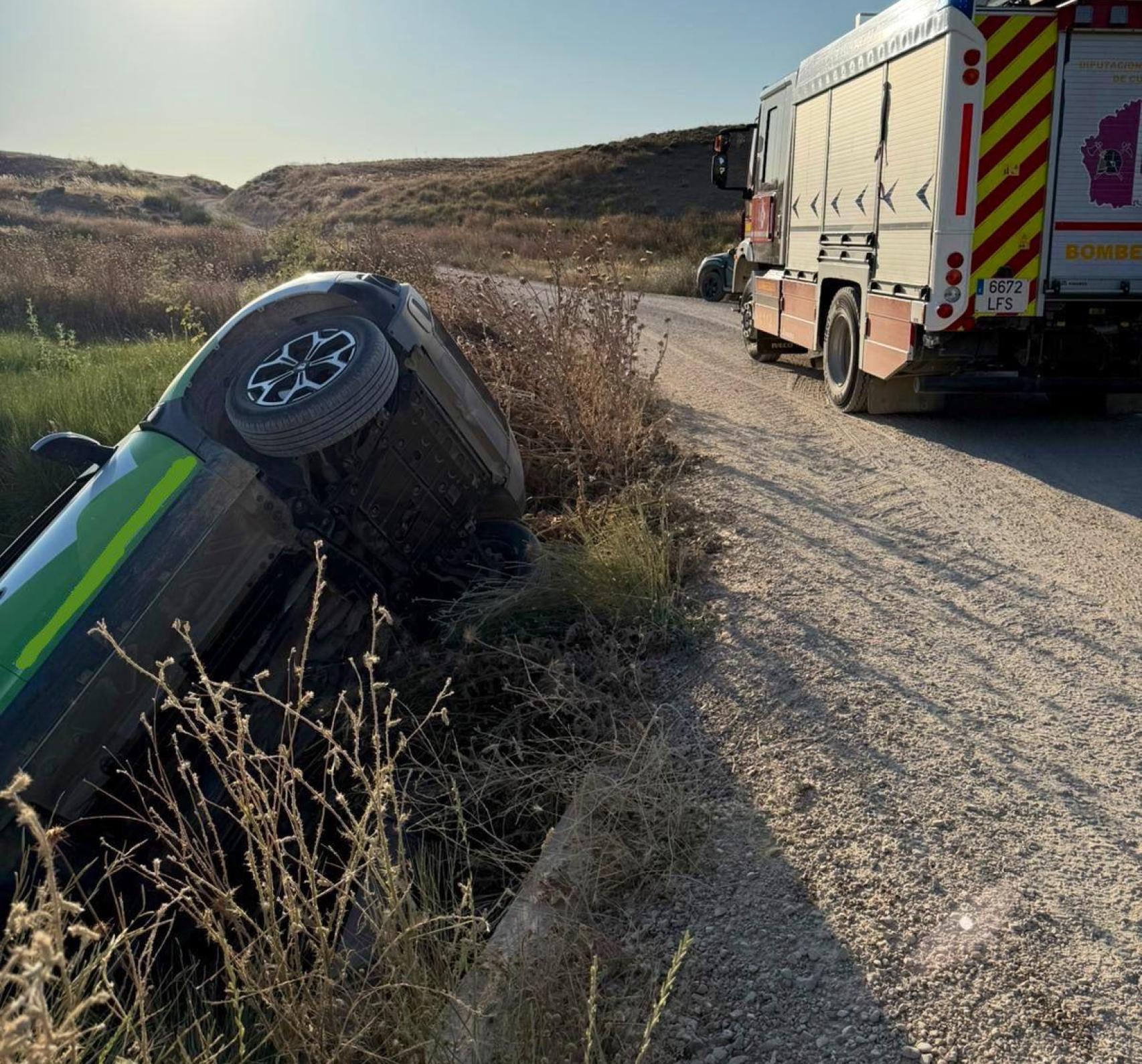 Accidente en Belinchón (Cuenca). Foto: bomberos de la Diputación de Cuenca.