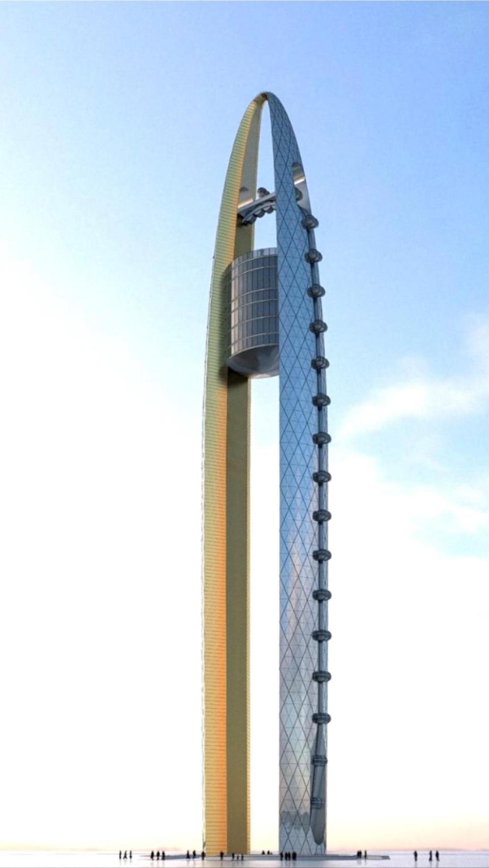 Proyección virtual de la noria gigante proyectada por el arquitecto Carlos Rubio.