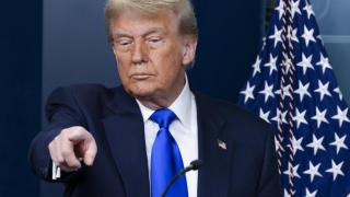 El presidente estadounidense, Donald Trump, atiende a la prensa en la Casa Blanca