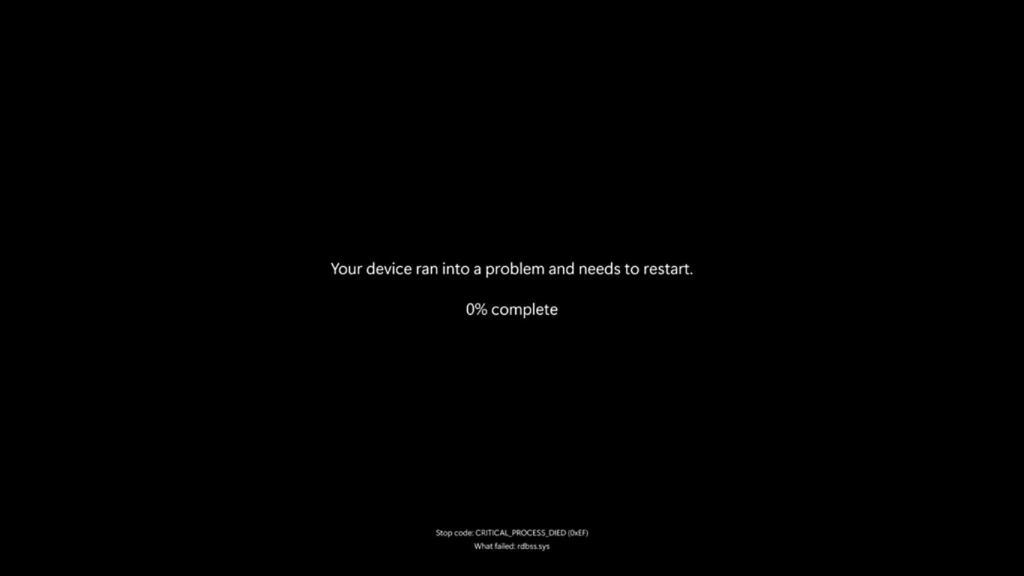 La nueva pantalla negra de la muerte de Windows