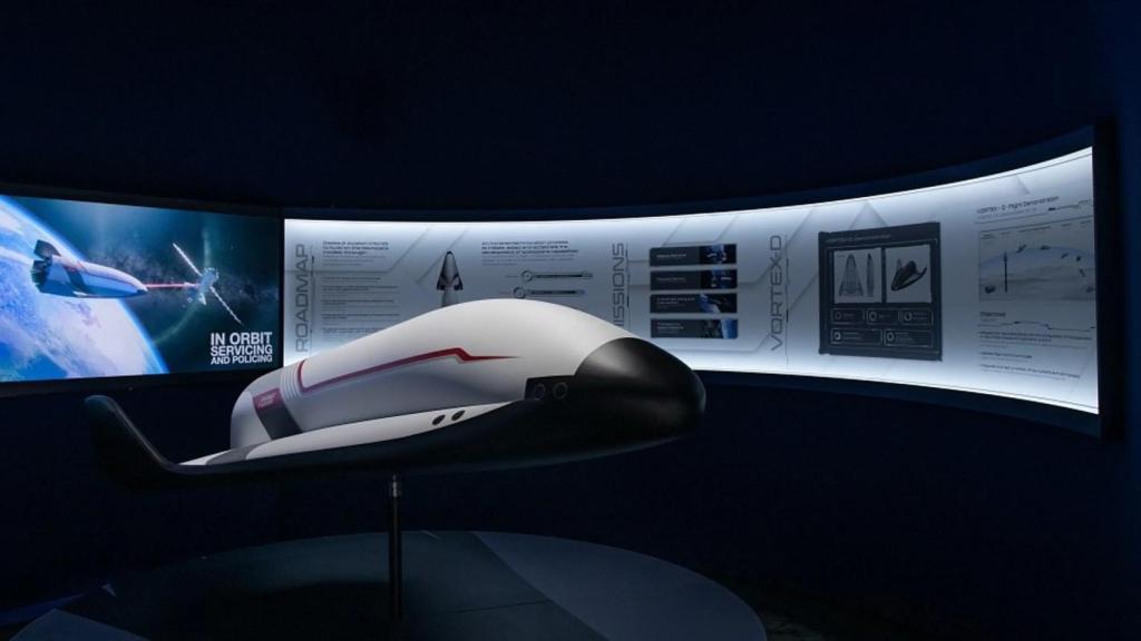 Maqueta del avión espacial Vortex en el Paris Air Show