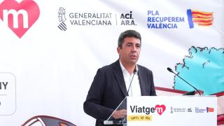 Carlos Mazón este viernes en la presentación de la vuelta del servicio de toda la red de Metrovalencia.