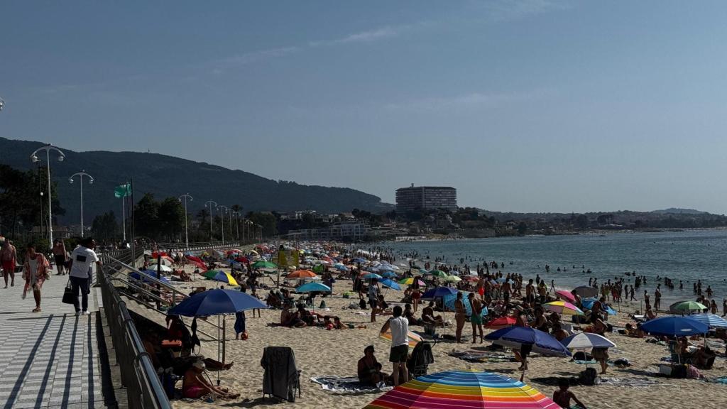 Playa de Samil este sábado.