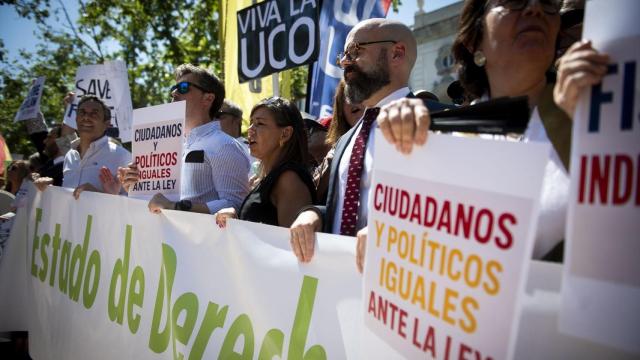 Jueces y fiscales, congregados este sábado ante el Tribunal Supremo en Madrid.