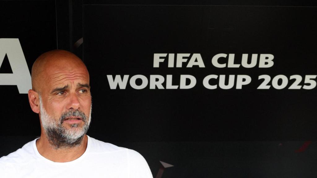 Pep Guardiola, en el banquillo en un partido del Mundial de Clubes.