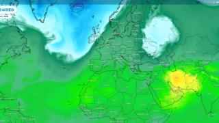 La aproximación de masas de aire más frío y húmedo el martes por la tarde. Meteored.