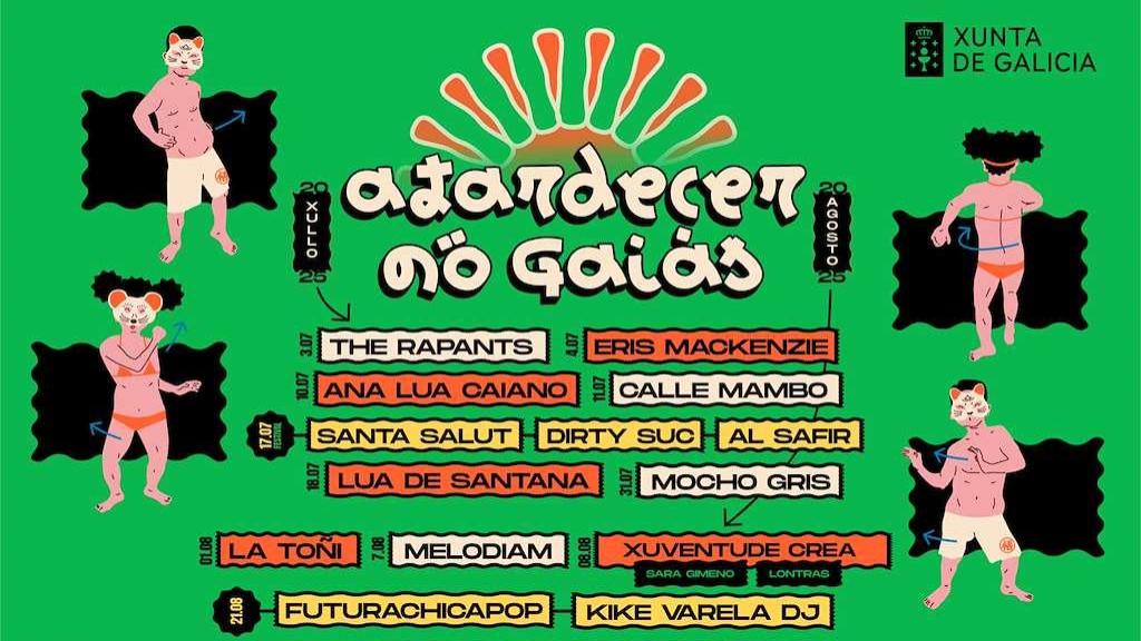 Cartel de los conciertos de 2025 del Atardecer no Gaiás