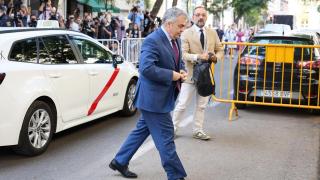 El exsecretario de Organización del PSOE Santos Cerdán a su llegada al Supremo.