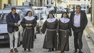 Las monjas de Belorado acudiendo a declarar al juzgado del municipio burgalés de Briviesca, el pasado mes de mayo