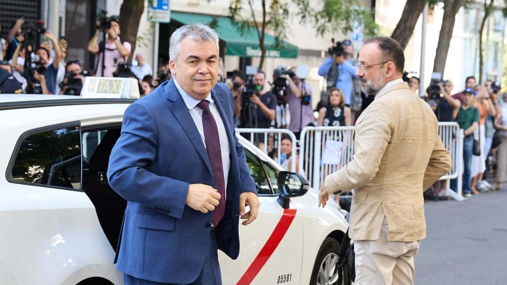 Santos Cerdán este lunes a su llegada al Supremo.