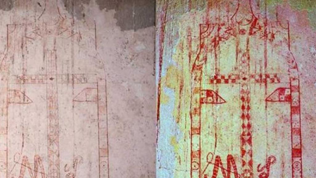 Pinturas encontradas en la restauración.