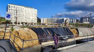 Obras en el barrio residencial de Xuxán, en A Coruña.