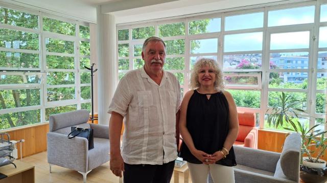 Angel García Seoane y Diana Piñeiro tras la reunión.