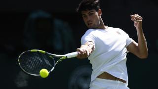 Alcaraz, durante el partido contra Fognini.