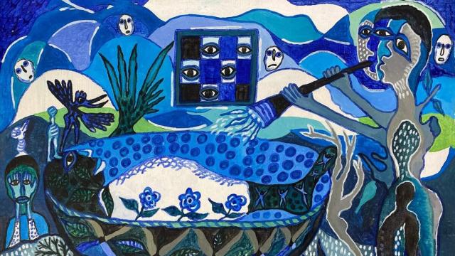 Hervé Yamguen: 'Prendre soin', 2023, en la exposición 'Terrafilia', en el Museo Thyssen-Bornemisza