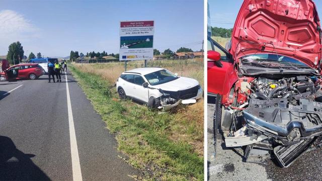 Imagen del suceso en Ávila tras la colisión entre dos vehículos