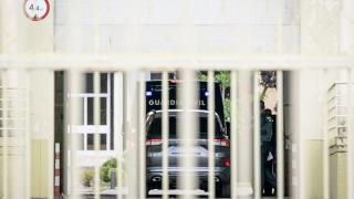 El furgón con Santos Cerdán, ya dentro de la cárcel de Soto.