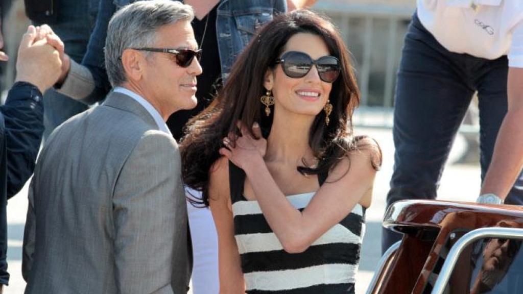 George y Amal Clooney en Venecia con motivo de su boda.