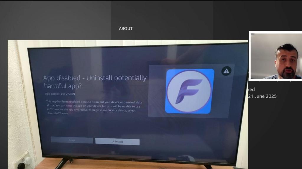 Mensaje de app deshabilitada en un Amazon Fire TV