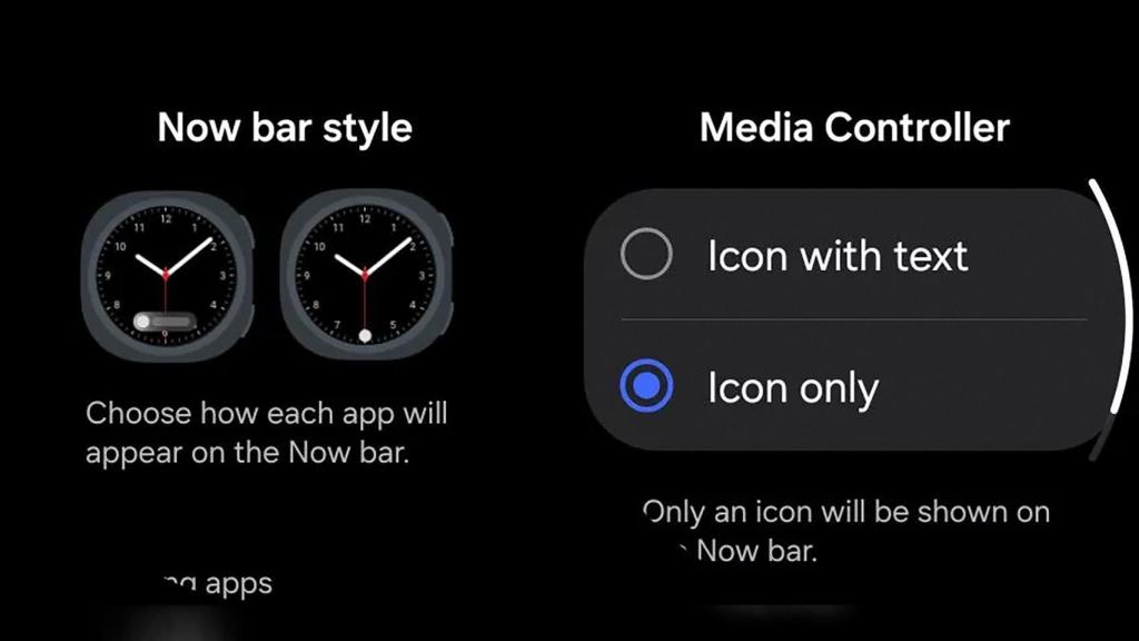 Now Bar en un Galaxy Watch