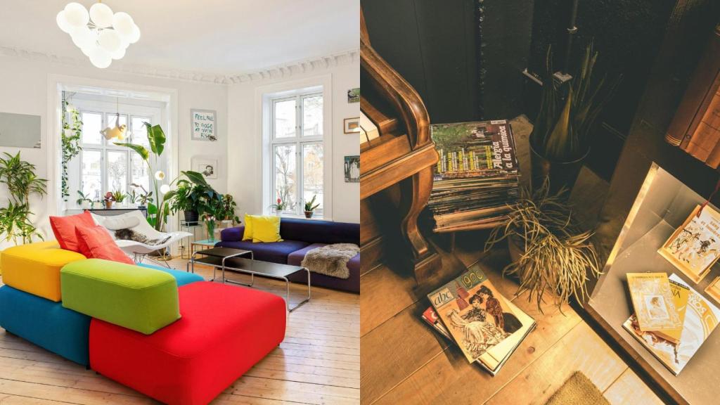 Estilo 'dopamine decor' y 'cluttercore'.