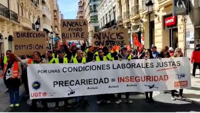 Imagen de una de las protestas de trabajadores de Avincis.