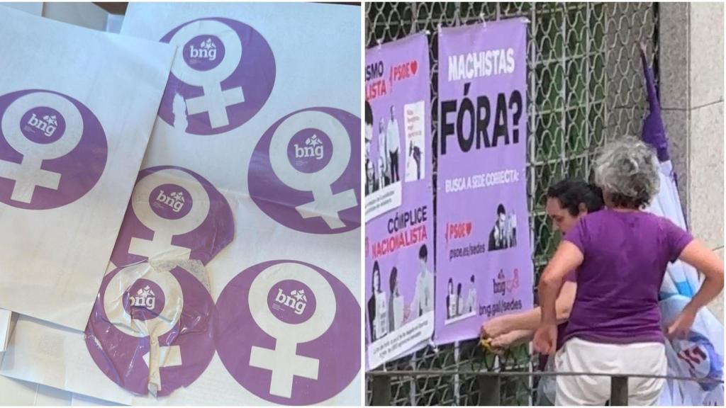 Protestas frente a la sede del PP de Santiago.