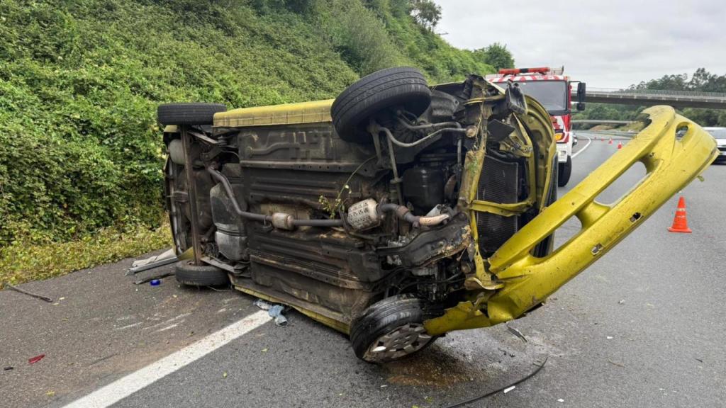 Un accidente de tráfico en la AP-9 deja una persona herida en Abegondo (A Coruña)